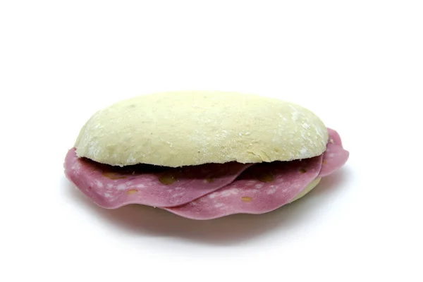 Mortadella Voileipä Kotitekoinen Espanjan Leipää Kutsutaan Mollete — kuvapankkivalokuva