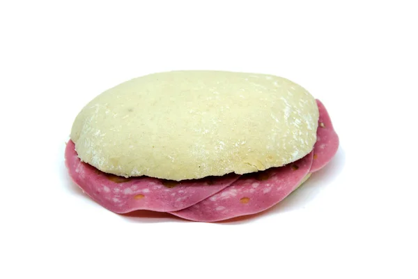 Mortadella Sandwich Auf Hausgemachtem Spanischem Brot Namens Mollete — Stockfoto