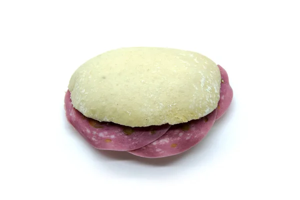 Mortadella Sandwich Auf Hausgemachtem Spanischem Brot Namens Mollete — Stockfoto