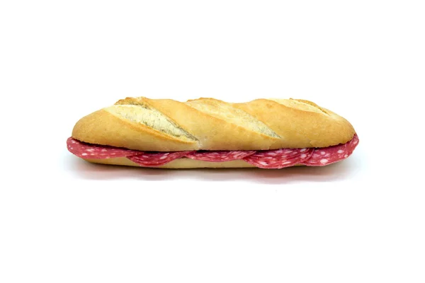 Spaanse Gekruide Worst Sandwich Zelfgebakken Volkorenbrood — Stockfoto