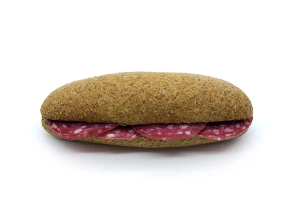 Испанский Бутерброд Пряной Колбасой Домашнем Хлебе Цельной Муки — стоковое фото