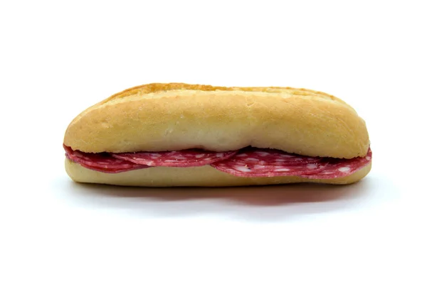 Spanische Wurst Salchichn Sandwich Auf Hausgemachtem Brot Namens Pitufo — Stockfoto