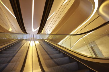 office building  interior escalators and stairs clipart