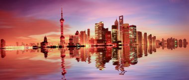 Şafakta Skyline shanghai