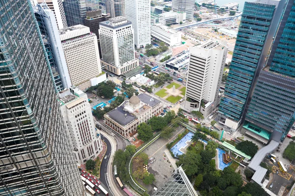 Bird view at Hong Kong  modern city buildings backgrounds — Stock Photo, Image