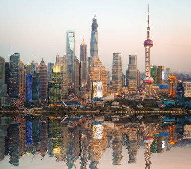 hava fotoğrafçılığı shanghai manzarası gece