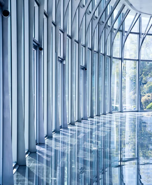 Glas vägg korridor bakgrunder — Stockfoto