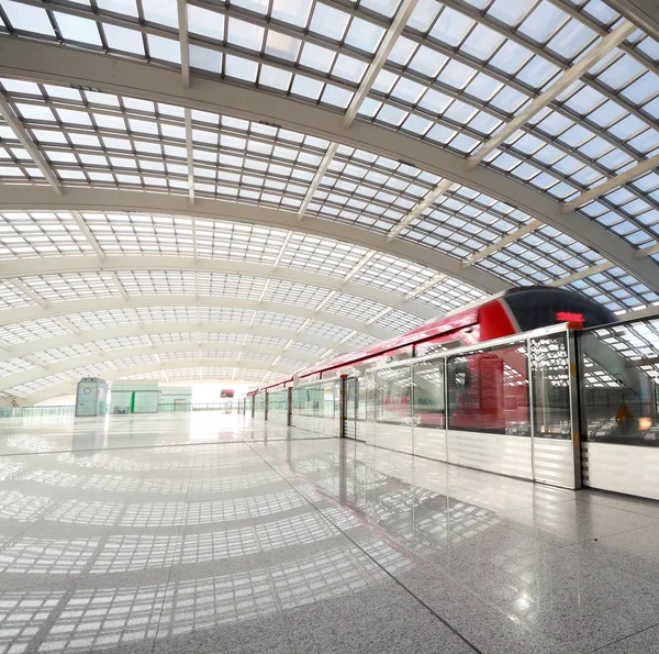 Metro in beijing T3 airport station — Stock Photo, Image