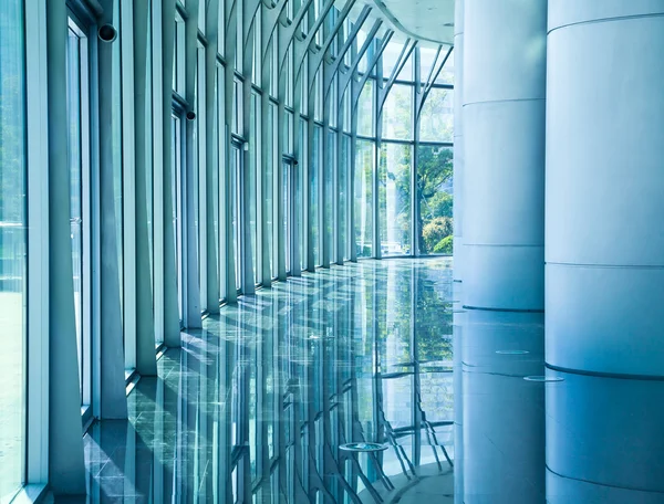 Glas vägg korridor bakgrunder — Stockfoto
