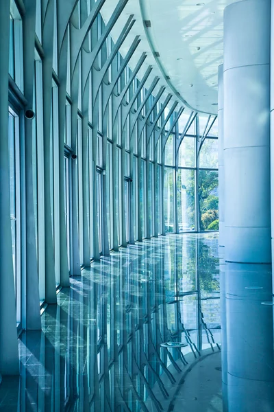 Glass wall corridor backgrounds — Stock Photo, Image