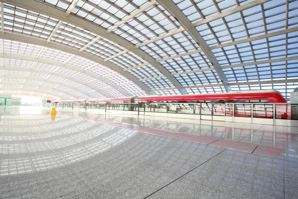 Metro di stasiun bandara Beijing T3 — Stok Foto