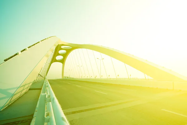 Modern city highway steel bridge background — Stock Photo, Image