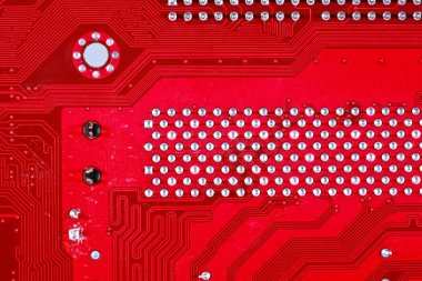 Kırmızı devre kartı doku arka plan bilgisayar anakart