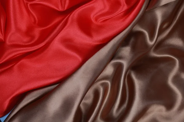 Bruin en rode zijde doek van golvende abstracte achtergronden — Stockfoto