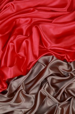 Brown and red Silk cloth of wavy abstract backgrounds clipart