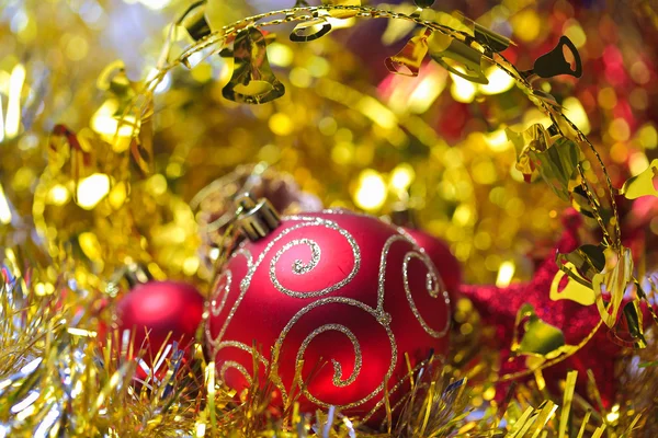 Červené vánoční koule Stock Fotografie