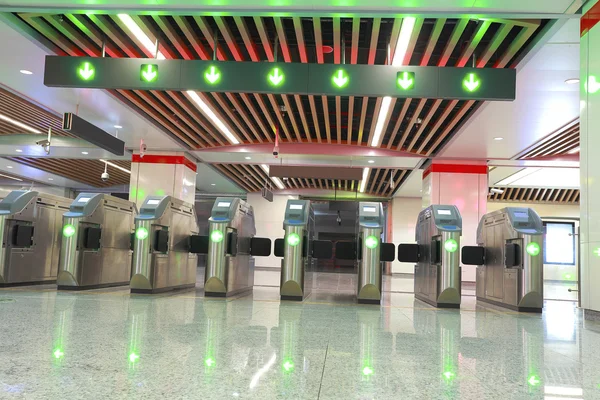 Metro station brake machine turnstile gate — Stock Photo, Image