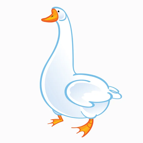 Single white goose — Stock Vector