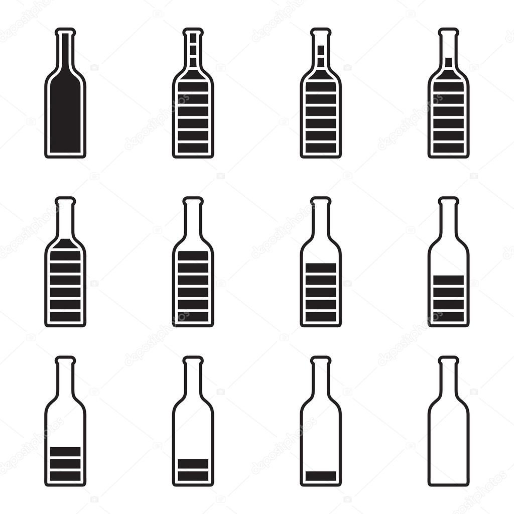 Wine bottles set