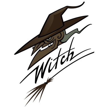 Süpürge ile yaşlı cadı