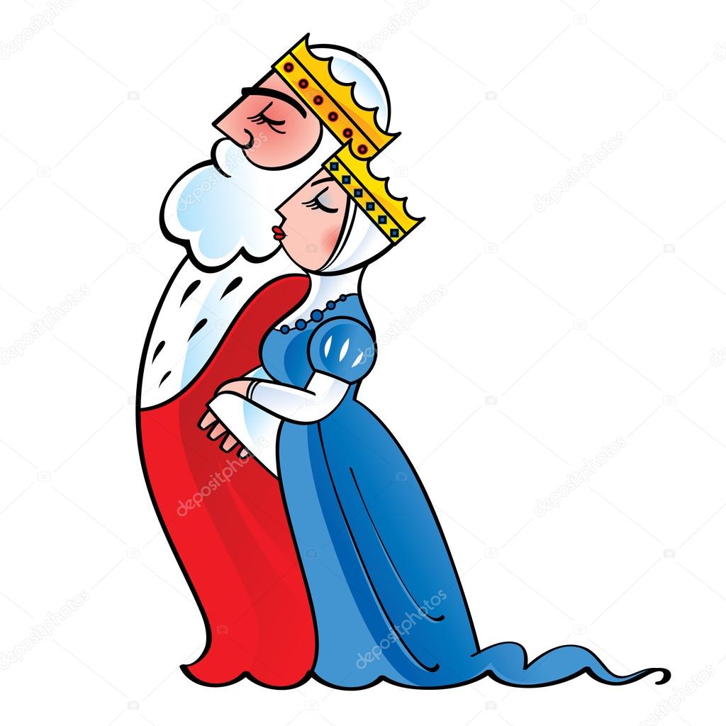 King Queen Cartoon Stock Vector