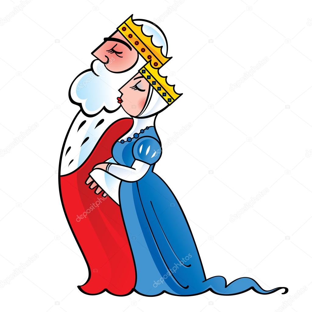 Cartoon king and queen