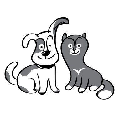 Şirin kedi ve köpek