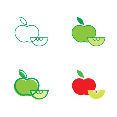 Kırmızı ve yeşil elma simgeler