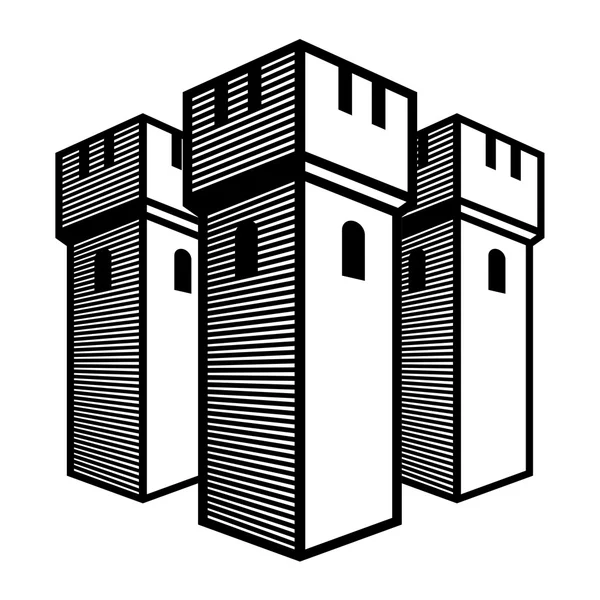 Ilustración del antiguo castillo — Vector de stock