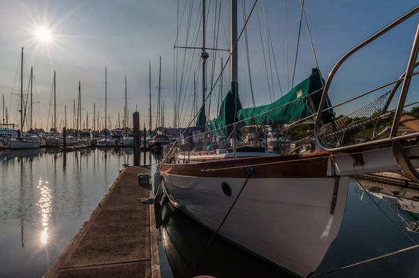 Point Roberts marina at twilight, — Stock Photo, Image