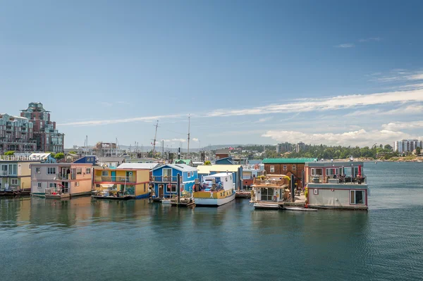 Domy na łodziach w Vancouver island — Zdjęcie stockowe