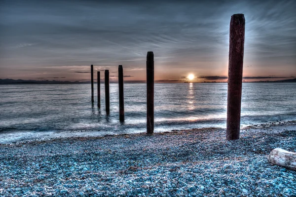 Puesta de sol sobre los saqueos en Point Roberts —  Fotos de Stock