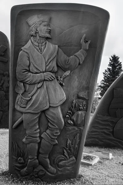 Historic cast iron sculptures of Gaspe — Stock Photo, Image