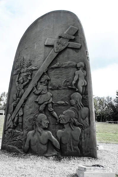 Historic cast iron sculptures of Gaspe — Stock Photo, Image