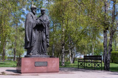Rusya, Irkutsk - 27 Mayıs 2021: Murom 'daki Aziz Peter ve Fevronia Anıtı