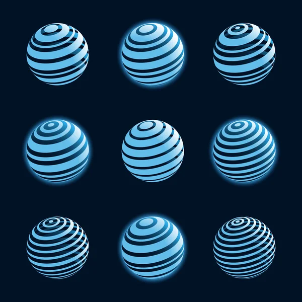 Iconos del planeta azul — Vector de stock