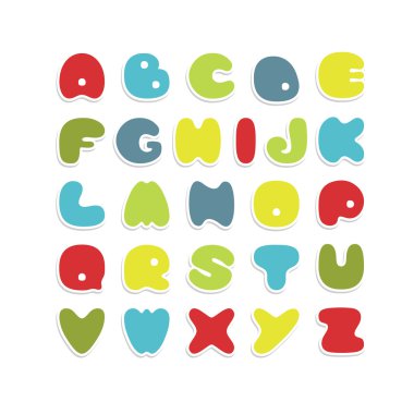 renkli vektör alfabesi