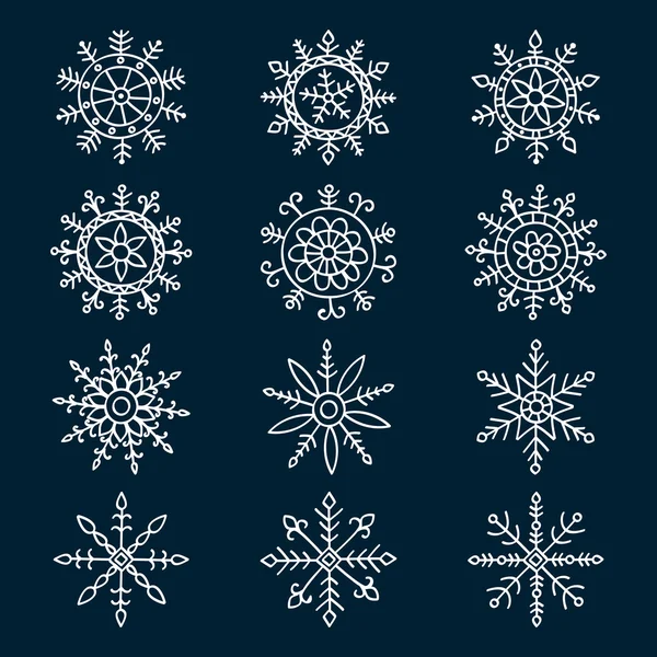 Snowflake set — Stock Vector