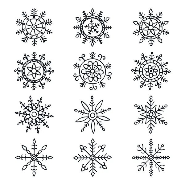 Snowflake set — Stock Vector