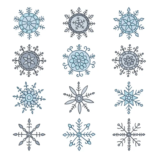 Snowflake set — Stock Vector