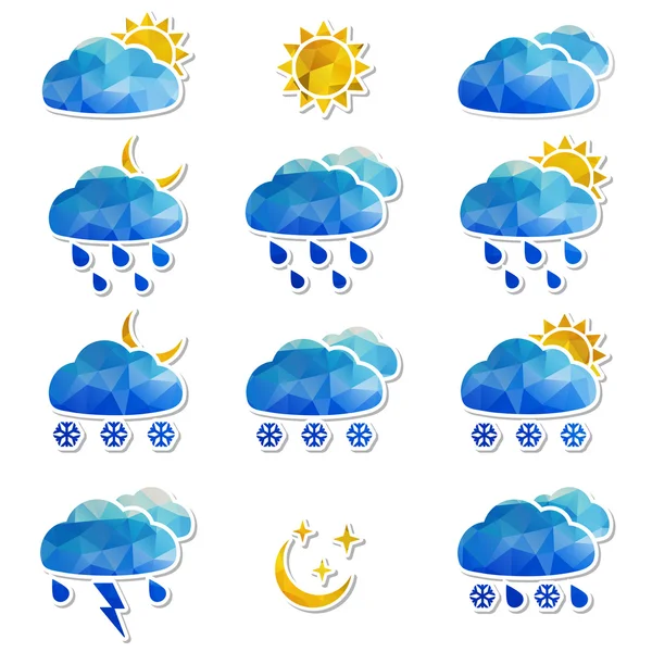 Wettersymbole gesetzt — Stockvektor