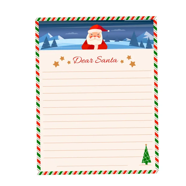 Ilustração Estoque Vetorial Carta Papai Noel Santa Norte —  Vetores de Stock