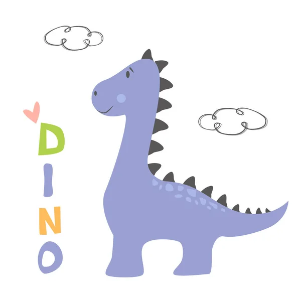 Vektör hisse senedi çizimi Çocuklar için küçük komik dinozor tasarımı