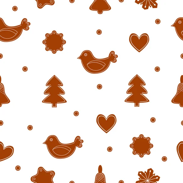 Padrão Biscoitos Natal Para Férias Inverno Ilustração Vetorial — Vetor de Stock