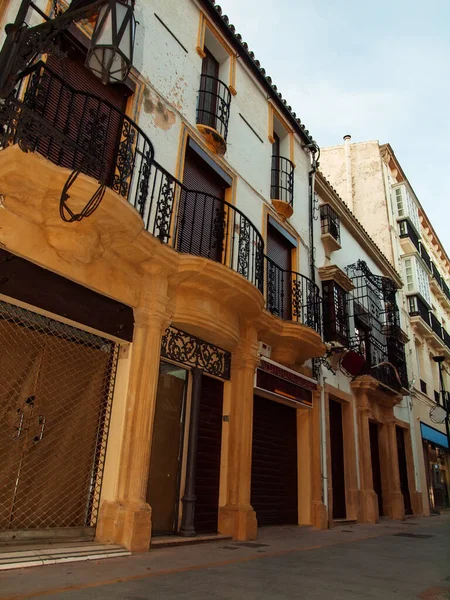 Casa Típica Con Balcones Forjados Casco Antiguo Ronda Andalucía España —  Fotos de Stock