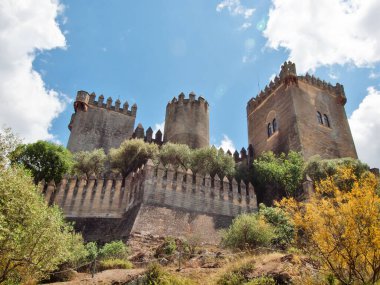 Almodovar del Rio, Cordoba, Endülüs kalesinden manzara. İspanya