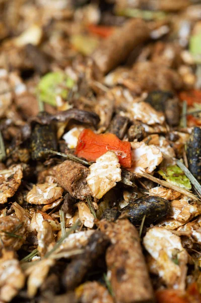 Natuurlijke Sportieve Muesli Granulaat Achtergrond Voor Paard Doe Dicht Voederconcept — Stockfoto