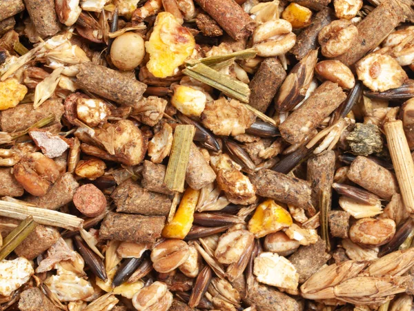 Elite Muesli Achtergrond Voor Sportieve Paarden Met Zwarte Haver Vlakke — Stockfoto