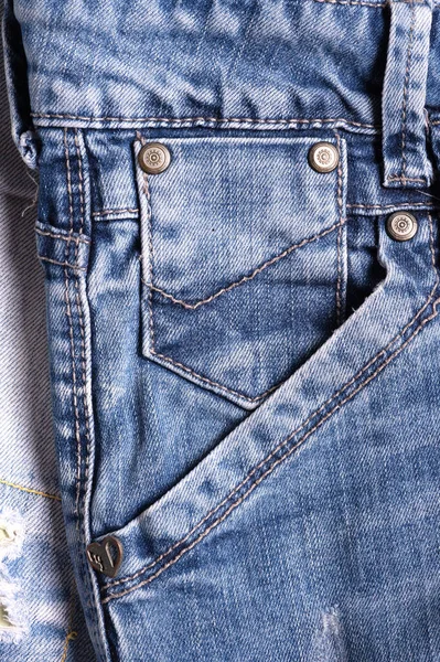 Detalhes Jeans Moda Fundo Ganga Estúdio Tiro — Fotografia de Stock