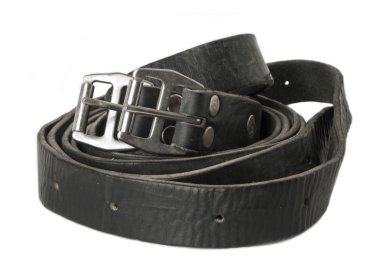 eski deri Etriye beyaz izole. yakın çekim